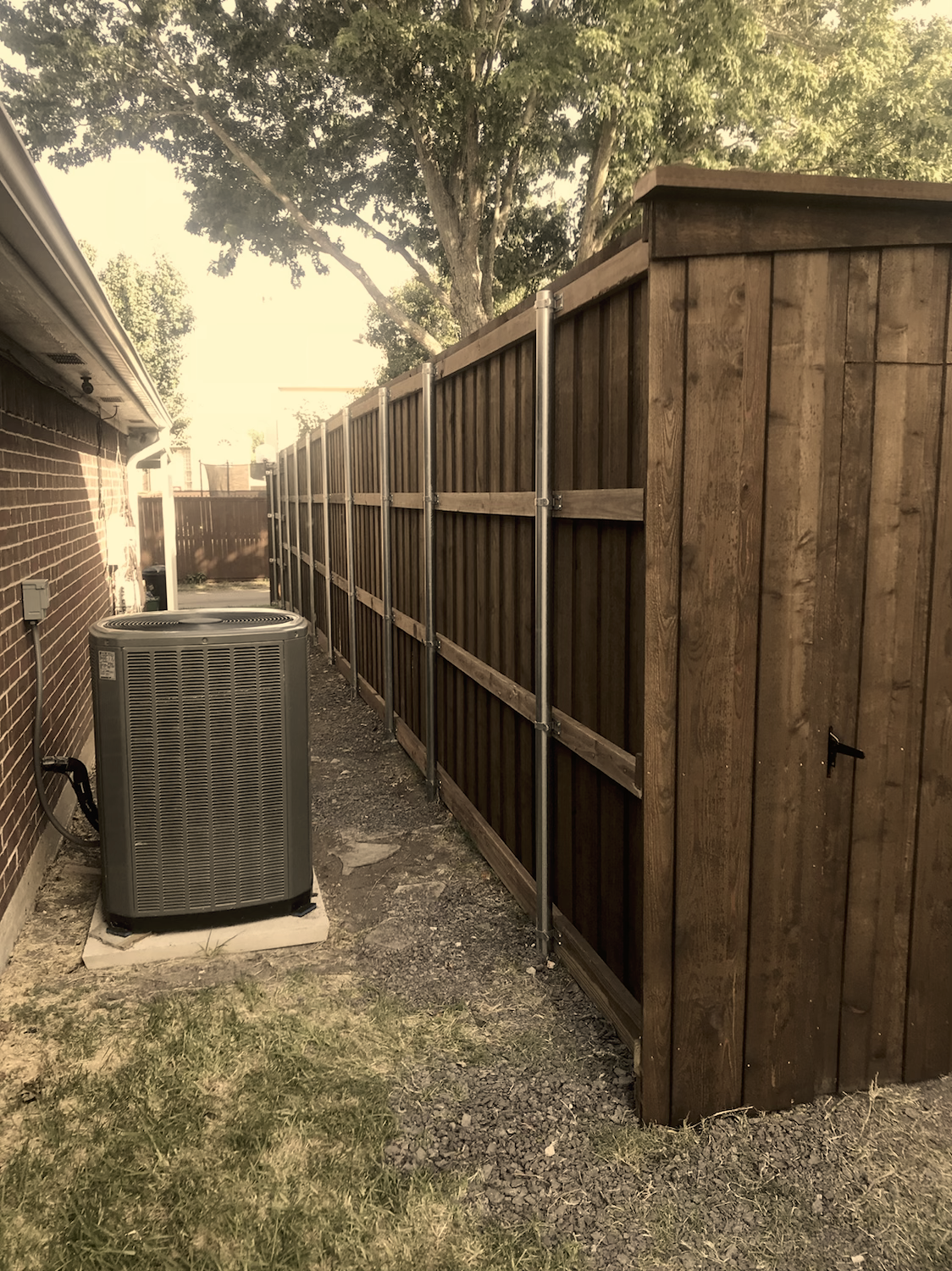 Pre-stain Western Red Cedar fence built by A+ Fence Company in the Dallas–Fort Worth Metroplex